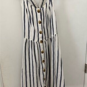 Summer Dress - Striped Blue and White Dress
